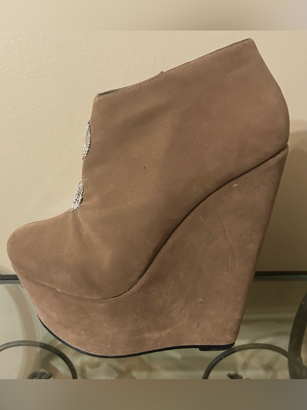Women’s Taupe Wedge Bootie with Platform